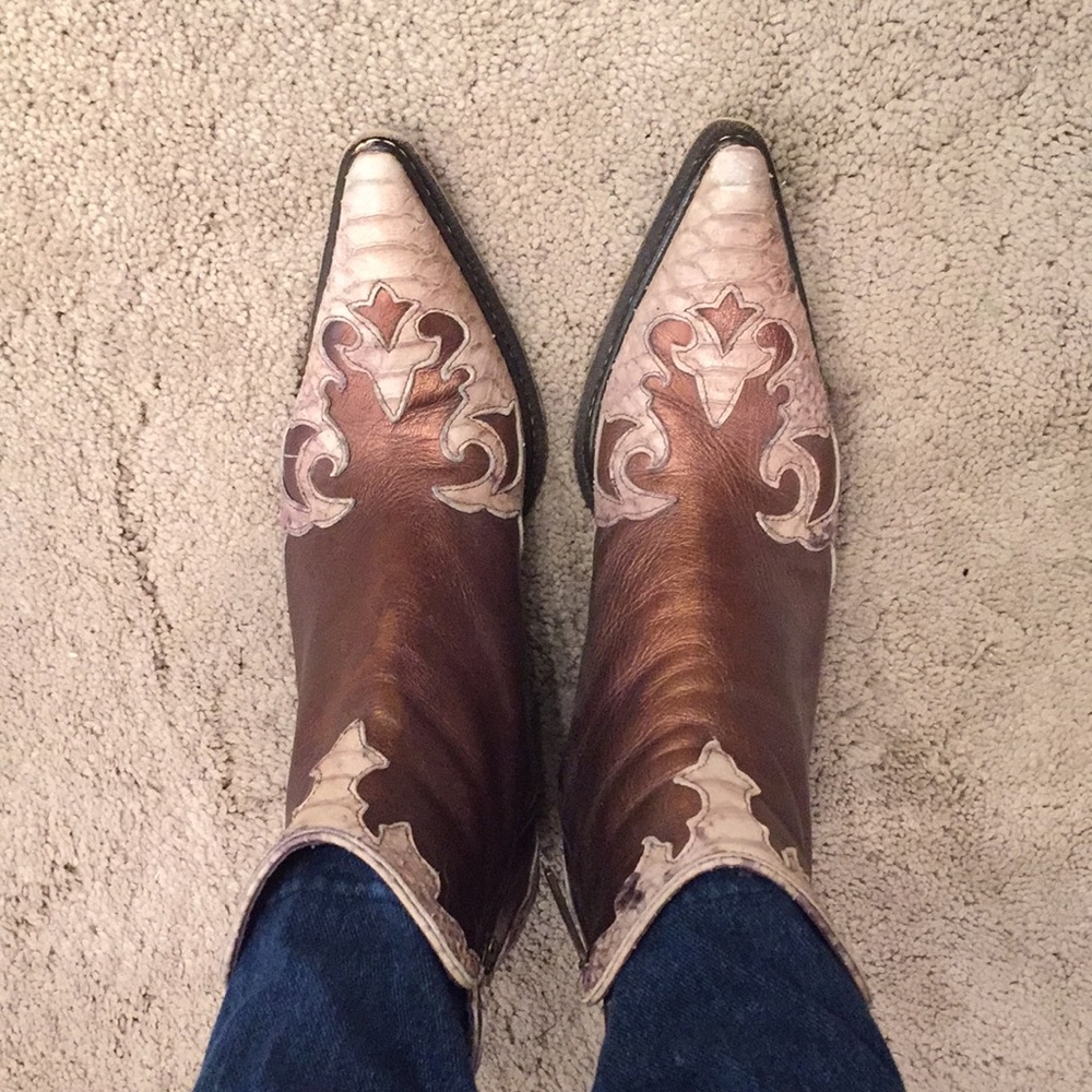 Donald Pliner Copper Western Bootie